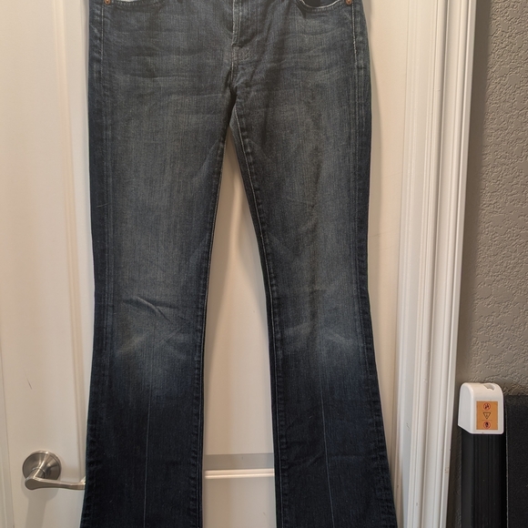 7 For All Mankind Women's Boot Cut Jeans - Dark Blue - Picture 2 of 9